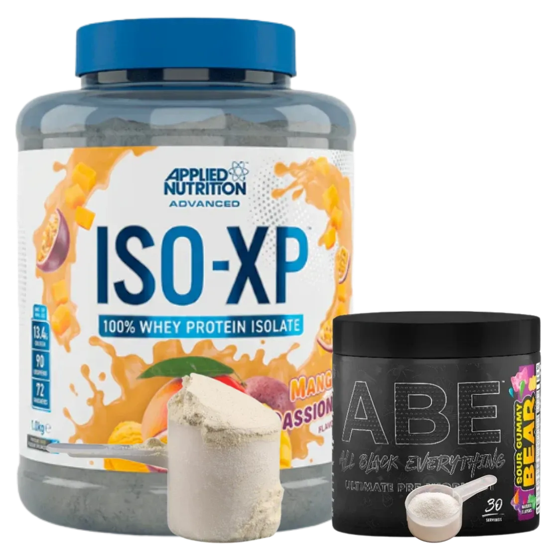 ISO-XP Mango Maracuyá, 1 scoop + ½ scoop de ABE
