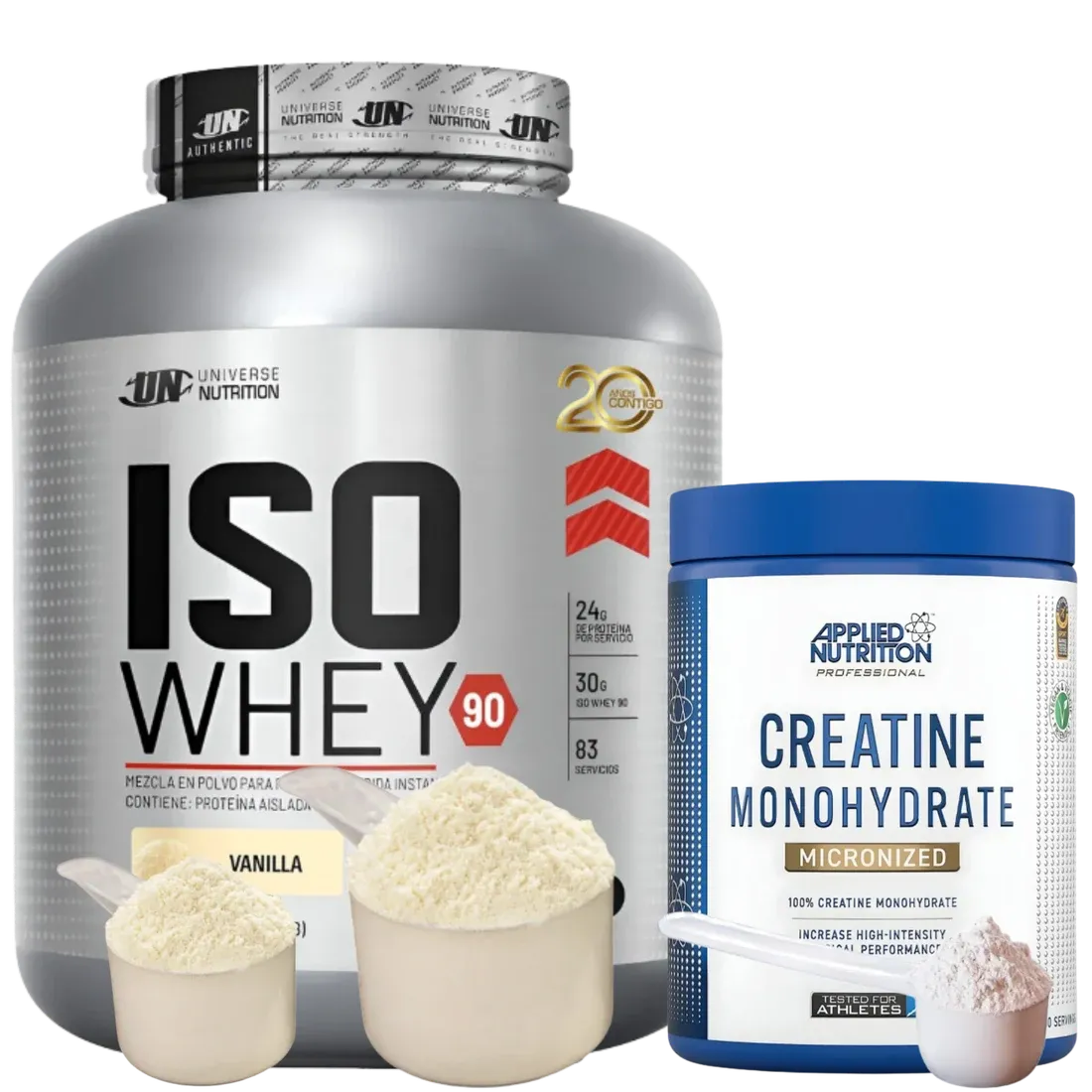 ISO Whey Vainilla, 1.5 scoops + creatina
